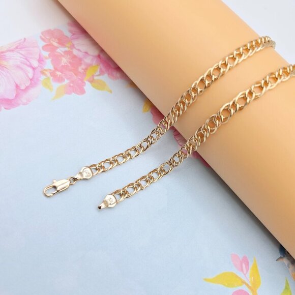 "Slim Rose Gold Curb Chain Necklace for Men & Women, 23.6 Inch Length, XPNL0088 - Picture 8 of 12